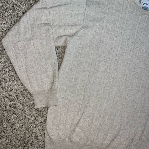 I Levrieri Italian Cashmere and Silk Minimalist Sweater Men’s XL Beige/Cream - Picture 7 of 7